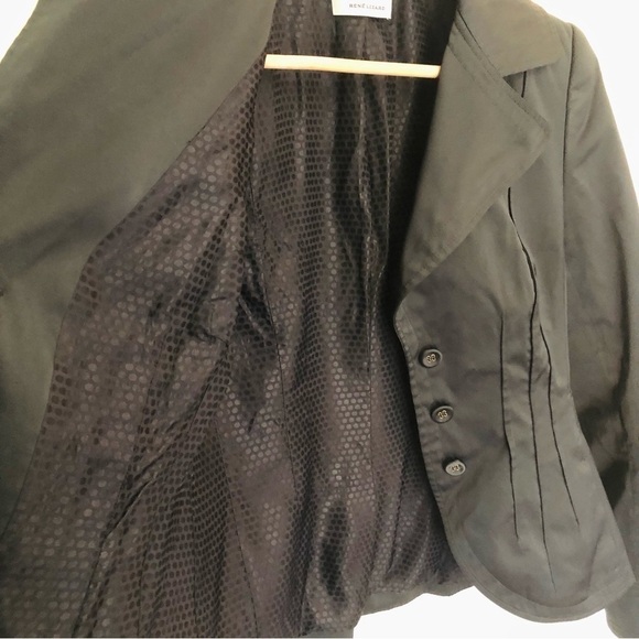 Rene Lezard Black Taffeta Fitted Blazer - Picture 9 of 16